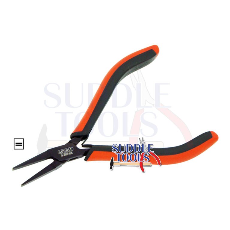 S-202-SF SUPER FINE BLACK FLAT NOSE PLIERS 115MM WITH MOLD GRIP